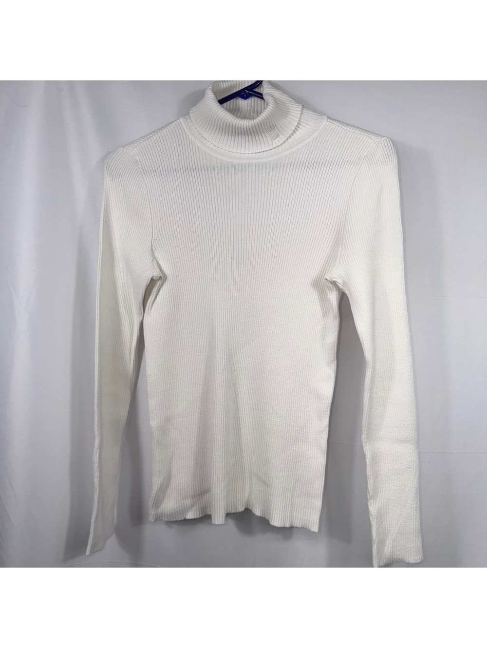 Lauren Ralph Lauren S White Ribbed Turtleneck Sweater